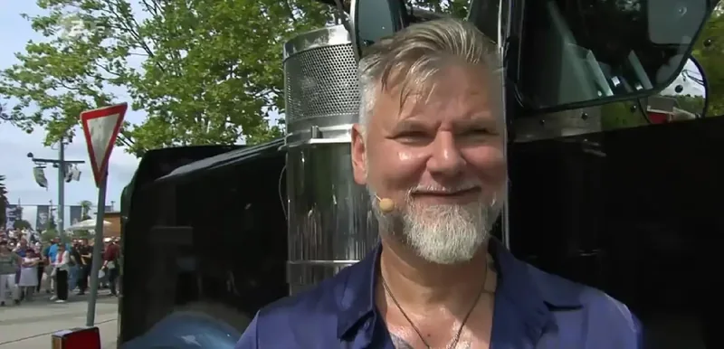 Porträt des Truckfahrers am Set